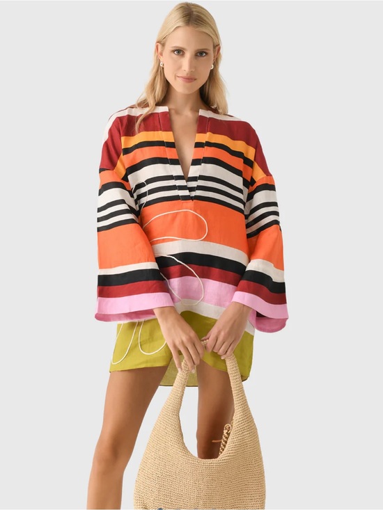 Cala De La Cruz Dresses & Skirts - NWT Cala De La Cruz Siena Linen Dress in Agavebw